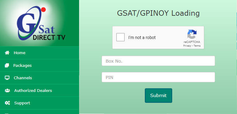 GSAT web loading